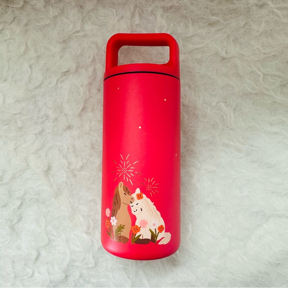 Starbucks Red Holiday Thermos with Festive Design